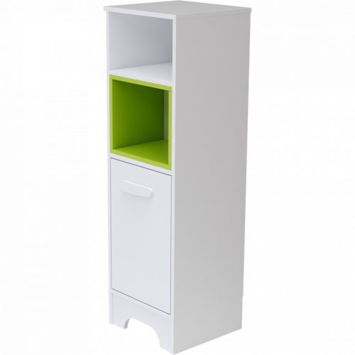 Todi Bianco Keskeny 1 ajtós szekrény zöld polcbetéttel