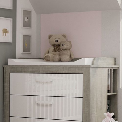 Todi Cube2 - 3 fiókos komód pelenkázó toldalékkal