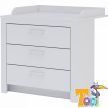 Todi White Bunny Pelenkázó toldalék 3 fiókos gyerek komódhoz